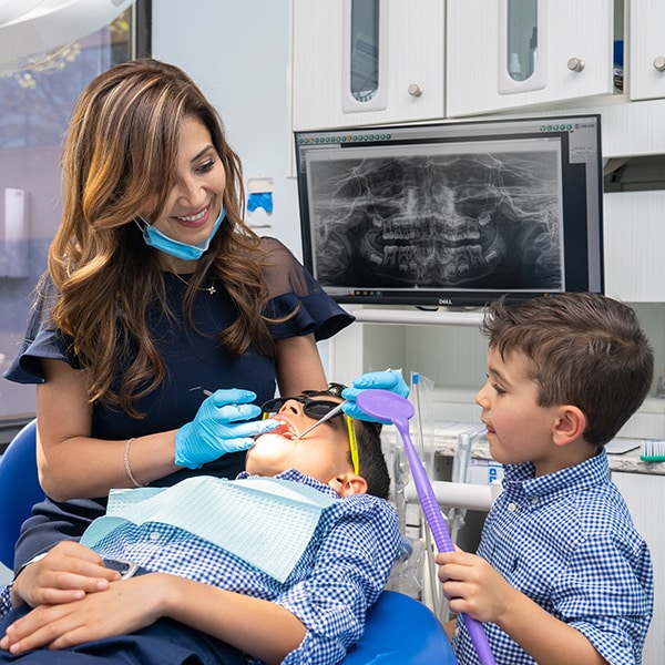 Doctor with young boys